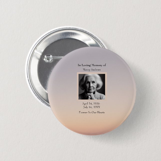 Sunset In Loving Memory Funeral Memorial Keepsake  6 Cm Round Badge (Front & Back)