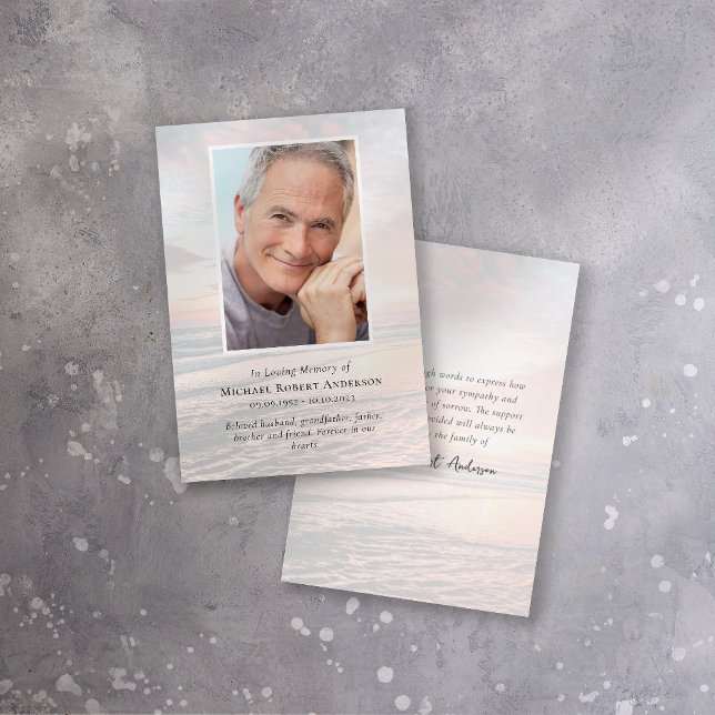 Sunset In Loving Memory | Funeral Thank You Card (Creator Uploaded)