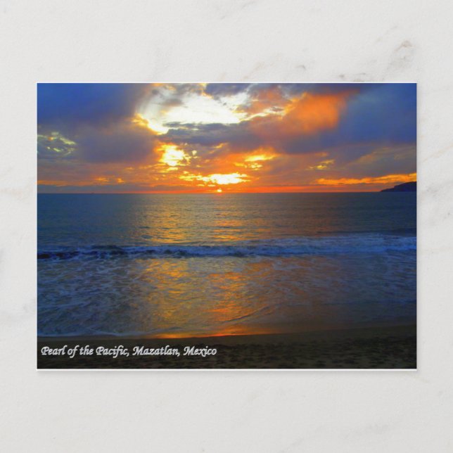 Sunset in Mazatlan Mexico Postcard (Front)