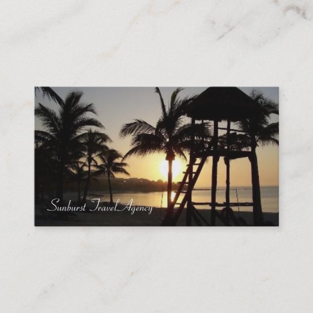 Sunset in Mexico Travel Agency Business Card (Front)