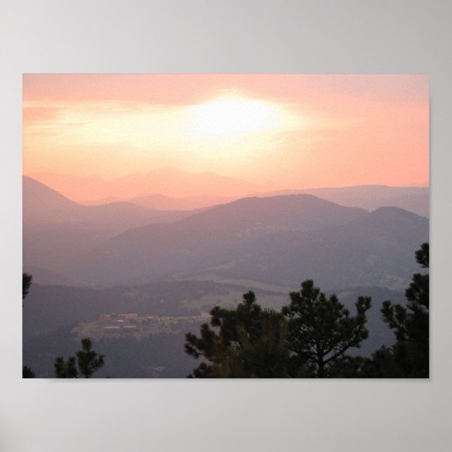 Sunset in mountains 2 big poster (Front)