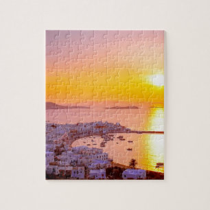 Sunset in Mykonos, Greece Jigsaw Puzzle