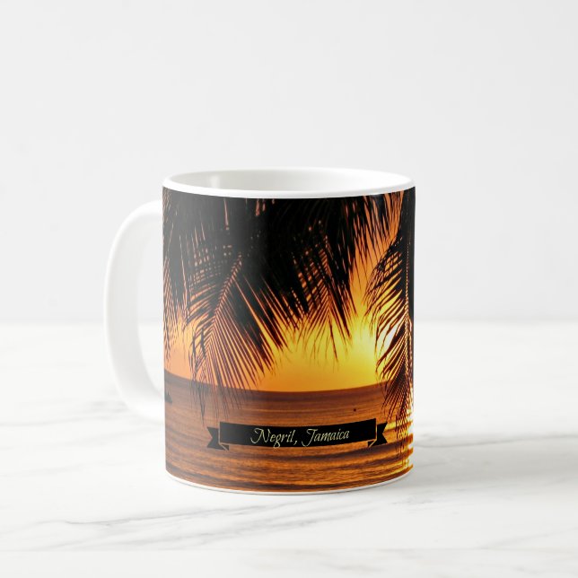 Sunset in Negril, Jamaica Coffee Mug (Front Left)