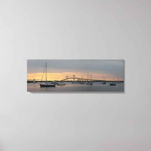 Sunset in Newport, RI - Panoramic Canvas (Front)