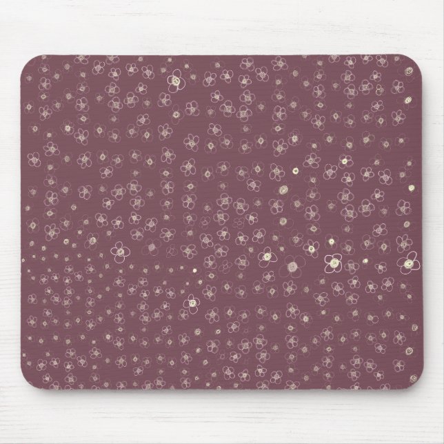 Sunset in Odense X Hand drawn doodle floral Mouse Mat (Front)