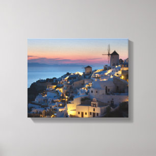 Sunset in Oia Greece Canvas Print