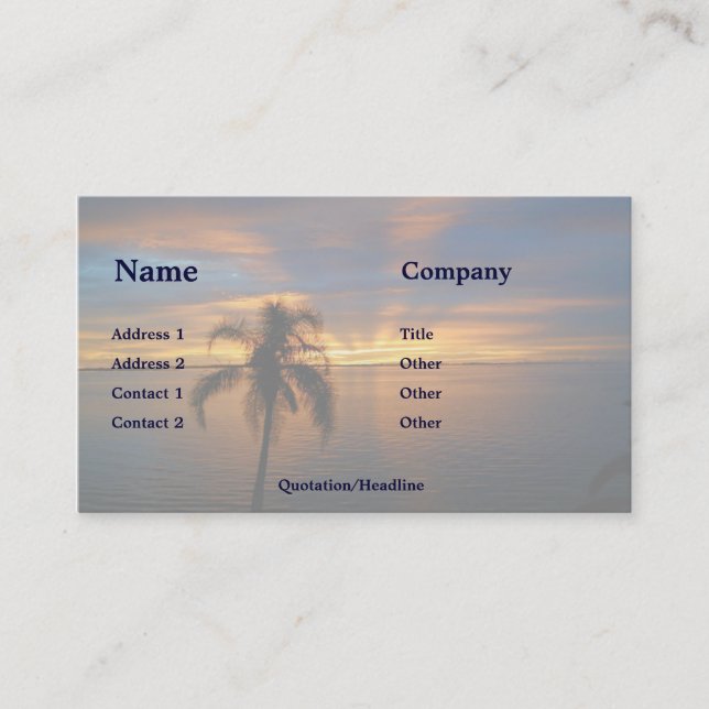 Sunset in Paradise Business Card (Front)