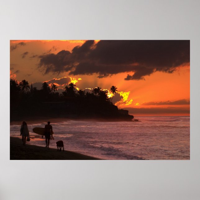 Sunset in Rincon, Puerto Rico Poster (Front)