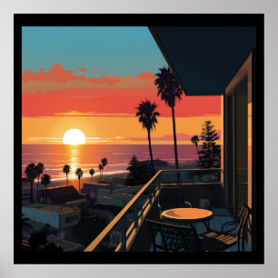 SUNSET IN SANTA MONICA #1 POSTER