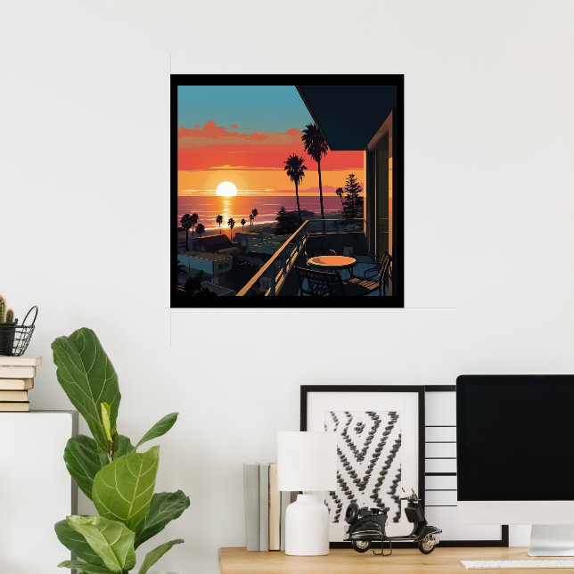 SUNSET IN SANTA MONICA #1 POSTER (Home Office)