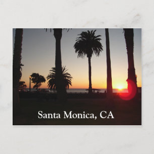 Sunset In Santa Monica, CA Postcard