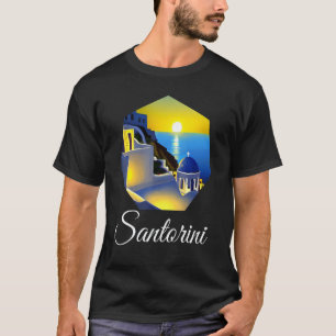 Sunset In Santorini Greece Painting T-Shirt