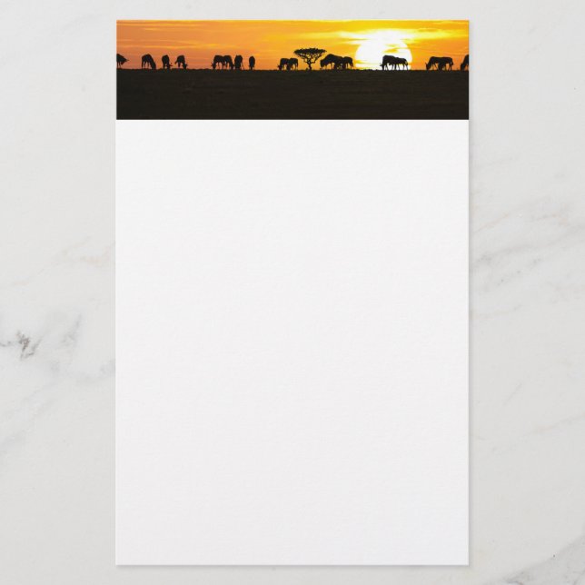 Sunset in Serengeti Stationery (Front)