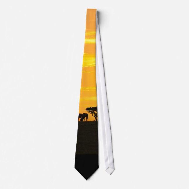 Sunset in Serengeti Tie (Front)