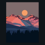 Sunset in snowy mountains poster<br><div class="desc">Abstract scenery of the evening in winter mountains</div>