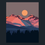 Sunset in snowy mountains poster<br><div class="desc">Abstract scenery of the evening in winter mountains</div>