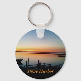 sunset in Stone Harbour keychain