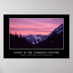 Sunset in the Canadian Rockies Poster w/ borders