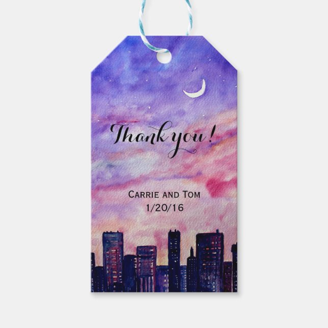 Sunset in the city gift tags (Front)