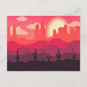 Sunset in the desert postcard
