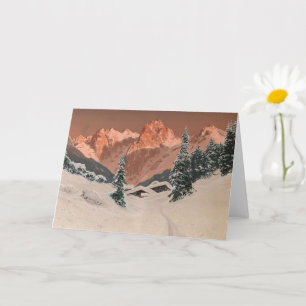 Sunset in the Kaisertal, Snowy Mountains  Card