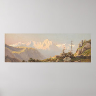 Sunset in the mountains Carl Lafite  Poster