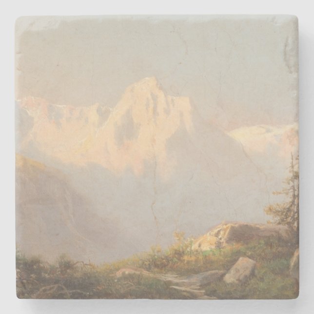 Sunset in the Mountains – Carl Lafite Stone Coaster (Front)