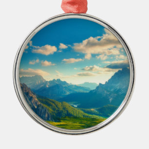 Sunset in the Mountains Metal Tree Decoration