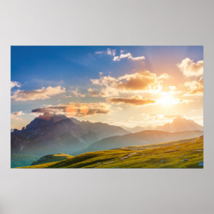 Sunset in the Mountains Poster