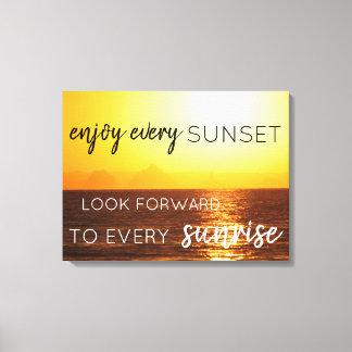 Sunset in the Mountains Wall Art with Quote