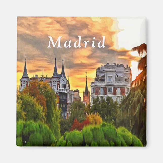 Sunset in the Retiro Park in Madrid. Magnet (Front)