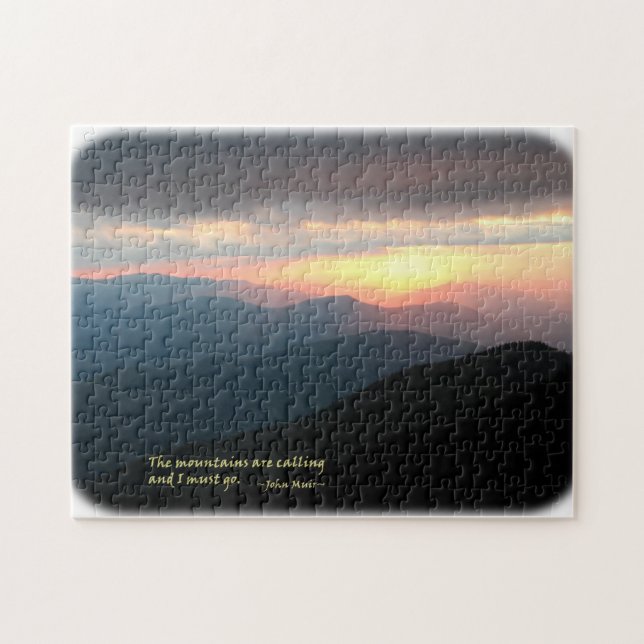 Sunset in the Smokies: Mtns are calling / Muir Jigsaw Puzzle (Horizontal)