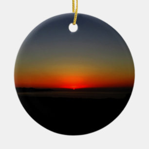 Sunset in the Water Ceramic Tree Decoration