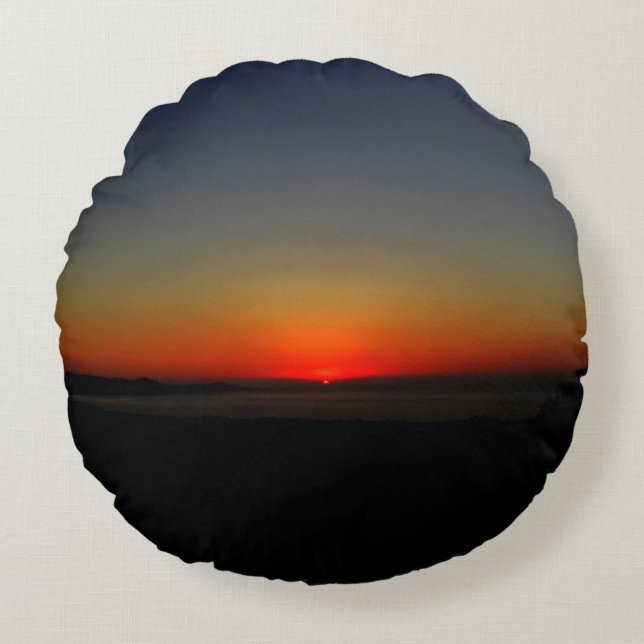 Sunset in the Water Round Cushion (Front)