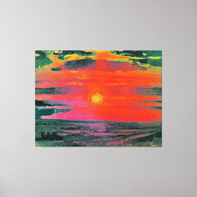 Sunset in the Winter, artwork by Arkhip Kuindzhi Canvas Print (Front)