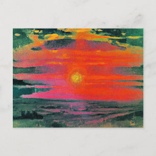 Sunset in the Winter, artwork by Arkhip Kuindzhi Postcard