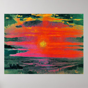 Sunset in the Winter, artwork by Arkhip Kuindzhi Poster