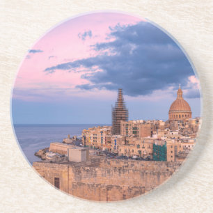 Sunset in Valletta, Malta Coaster