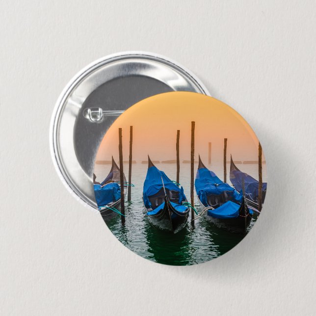 Sunset in Venice 6 Cm Round Badge (Front & Back)