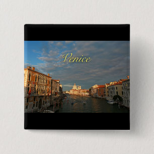 Sunset in Venice Italy 15 Cm Square Badge