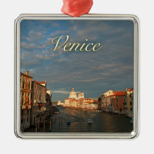 Sunset in Venice Italy Metal Tree Decoration