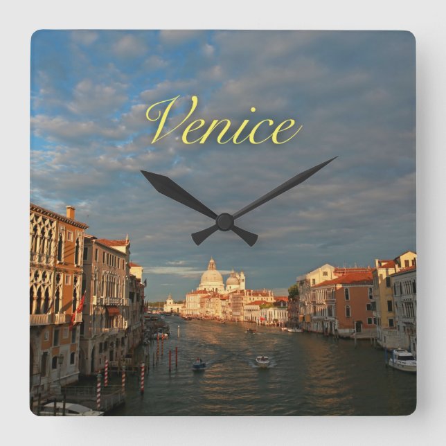 Sunset in Venice Italy Square Wall Clock (Front)