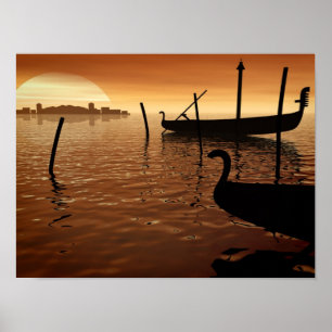 Sunset In Venice Poster