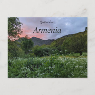 Sunset in Yeghegis Armenia Postcard