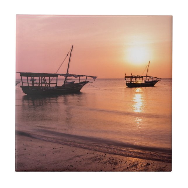Sunset in Zanzibar Tile (Front)