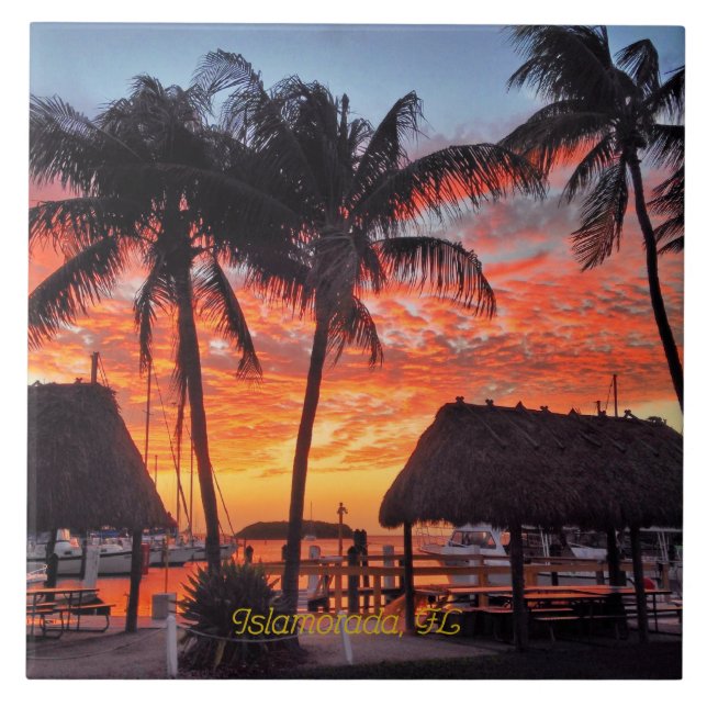 Sunset Islamorada, Florida, Tile (Front)