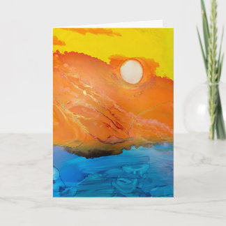 Sunset Island  Ink Blank  Card