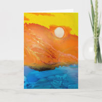 Sunset Island Ink Blank Greeting Card –