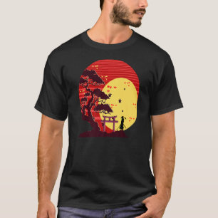 Sunset Japanese Aesthetic Zen Buddhist Bonsai Tree T-Shirt