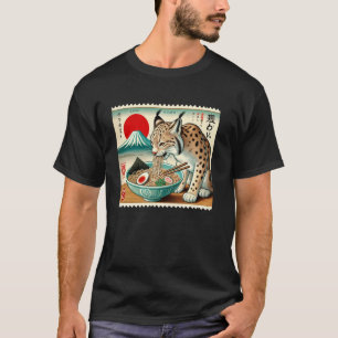 Sunset Japanese Mt. Fuji Postage Stamp Noodles Lyn T-Shirt